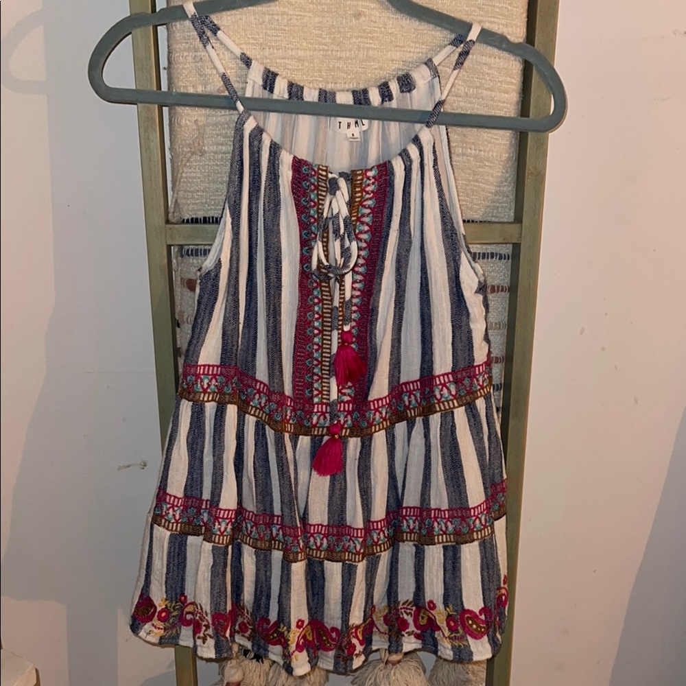 THML
Striped Sleeveless Top with Tassels
